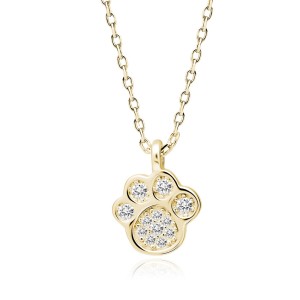 Lantisor argint placat cu aur galben labuta cu pietre DiAmanti Z1547N_G-DIA (Argint 925‰ 1,8 g.)
